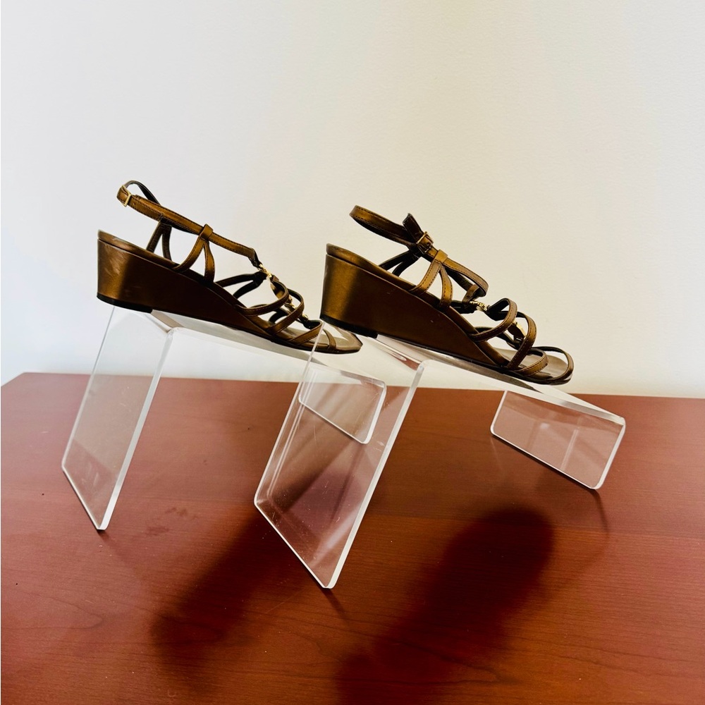 Impo Grata Bronze Strappy Wedge Sandals size 7.5M